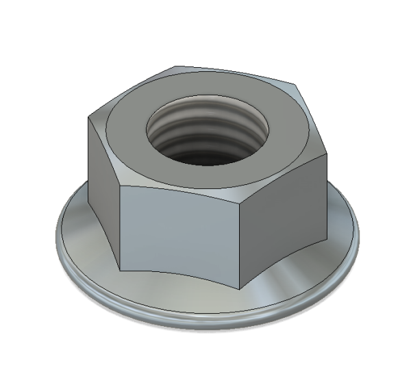 Tuerca hexagonal con brida grafilada DIN 6923 8 zincada