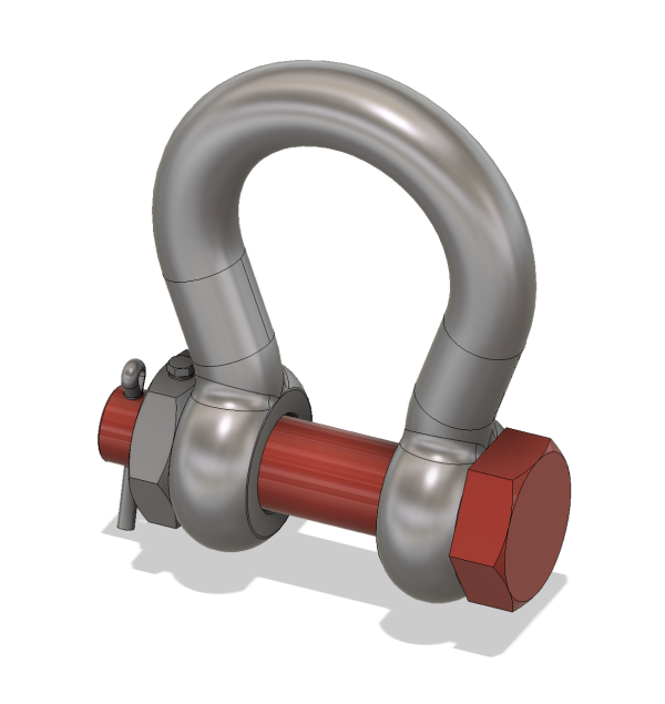 Grillete de lira con bulón DIN 82101 inoxidable A4